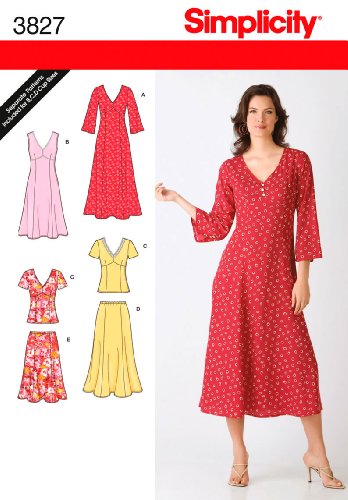 Simplicity Sewing Pattern 3827 Miss Plus Size Dresses, AA (10-12-14-16-18)