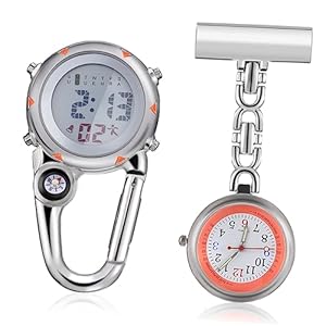 CALLARON 2 Stks Tafel Horloge Horloge Zakhorloge Horloge Clip Op Fob Horloge Horloges Voor Verpleegkundigen Lichtgevende Horloge Klimmen Horloge Zinklegering Draagbare Benodigdheden
