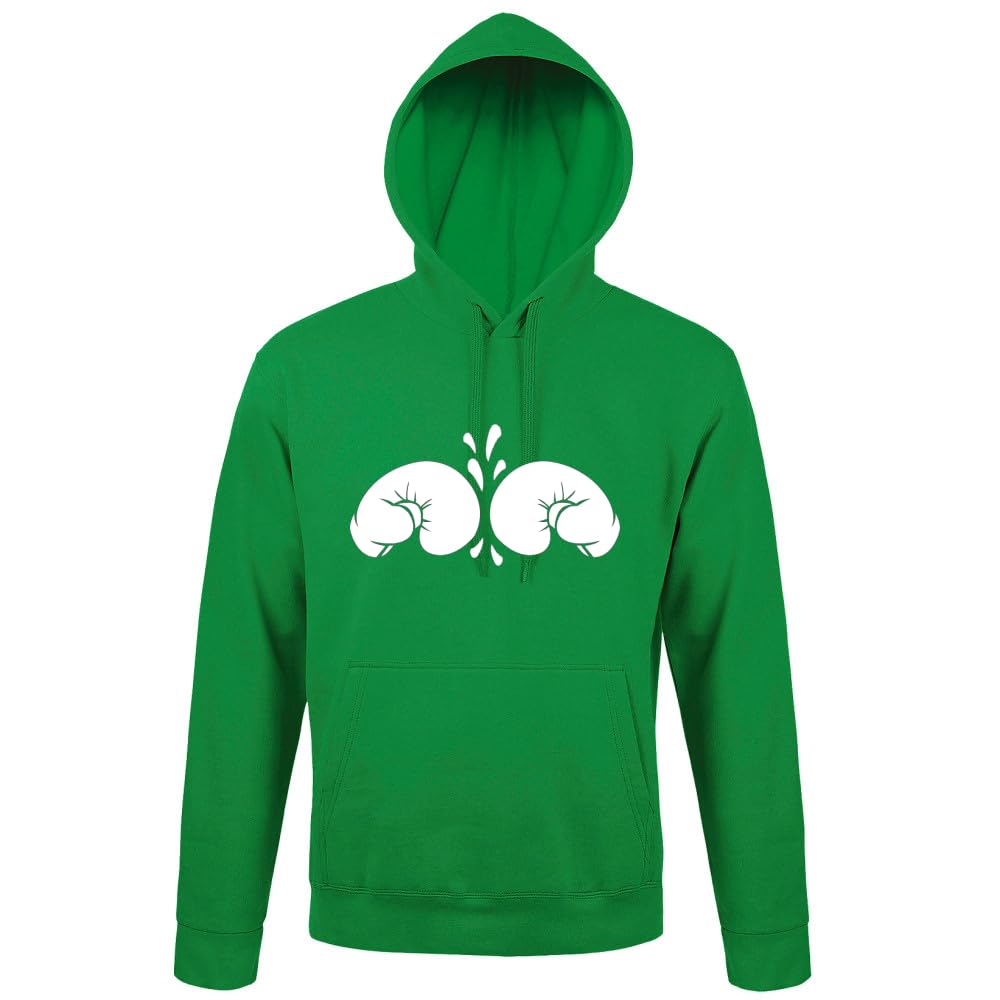 Boxkampf - Guanti da boxe da uomo, con cappuccio, colore verde, 3XL