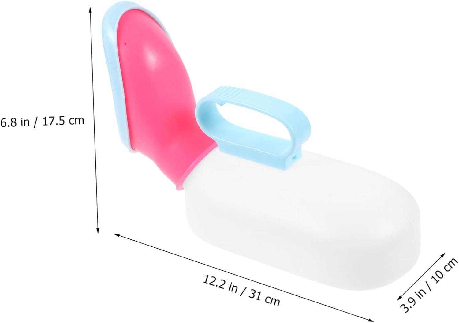 COLLBATH Reusable Portable Female Urinal Bottle Ergonomic Soft Mouth Design with Lid for Elderly Patient Care and Outdoor Emergency Use Thick Plastic Material