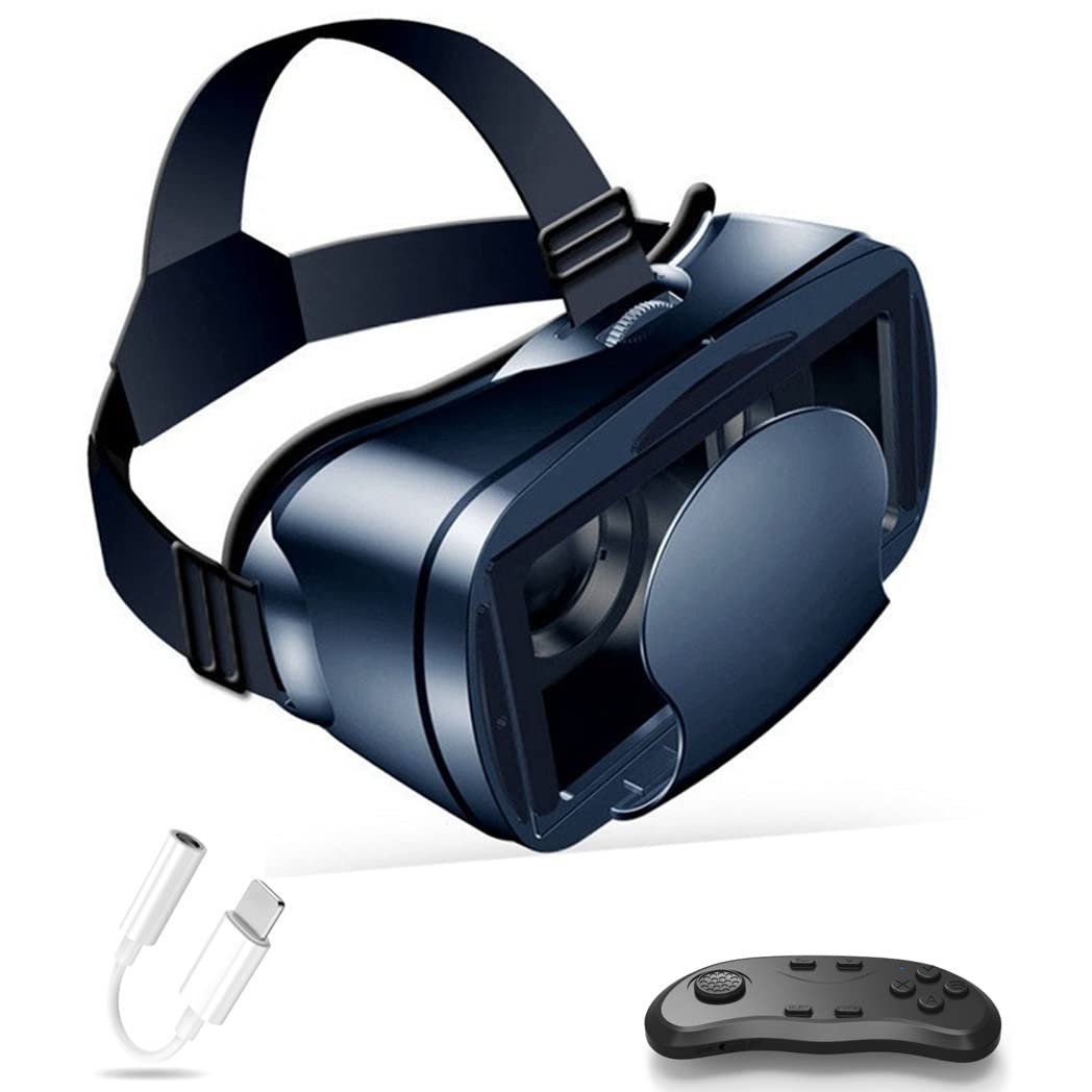 Occhiali VR, Visore Realtà Virtuale, Cuffie 3D VR Compatibile con Tutti Gli, Lente Regolabile per Film e Giochi 3D, per iPhone 13 Pro Max/13 Pro/13/12/11, per Samsung Galaxy S21, Huawei, Xiaomi