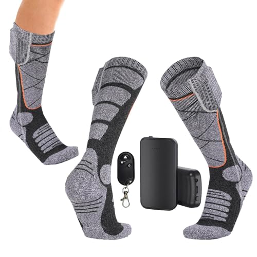 Calcetines calefactores con pilas - Calcetines calefactados eléctricos, calcetines calefactados transpirables | Calentador de pies con control remoto alimentado por baterías, calcetines calefactados