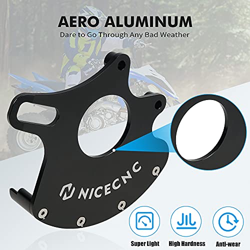 Nicecnc Black Rear Disc Rotor Guard Protector And Dual Sprocket Chain Guard Protector Compatible With Yamaha Raptor 700 700R #TOP2