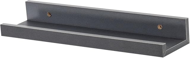 Harbour Housewares 1x Grey 32.5cm Floating Picture Ledge Wall Shelf Gallery Bookshelf Storage Shelves Set Easy To Install Office, Bedroom, Living Room, Storage Mounted Shelves