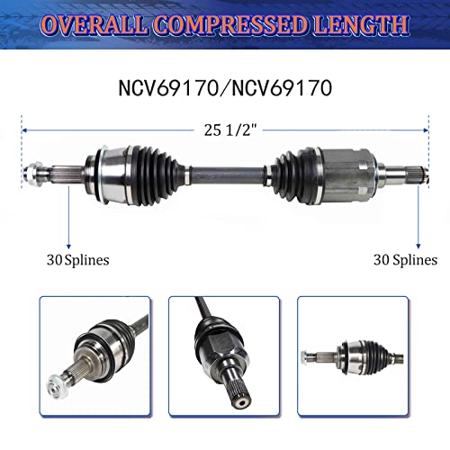 Maxfavor CV Axle Front Fit for 2003-2022 Toyota 4Runner, 2005-2022 Toyota Tacoma, 2007-2014 Toyota FJ Cruiser, for 2010-2022 Lexus GX460, 2003-2009 GX470 CV Axles Joint Shaft Assembly (A Pair) - Thumbnail 7