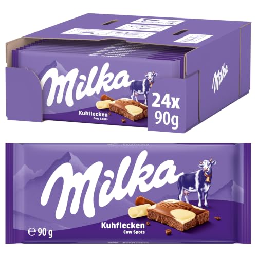 Milka Kuhflecken Alpenmilch Tafelschokolade, 90 g (24er-Pack) – Ansicht 1