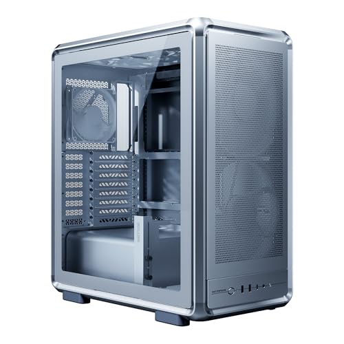 Cooler Master MasterFrame 500 Mesh ATX Mid-Tower PC Case – High Airflow Premium Aluminum Chassis, Powerful Dual 200mm Intake Fans, Modular Frame, 360mm Radiator Support, USB-C, Silver by Cooler Master - Used condition - US$124.40