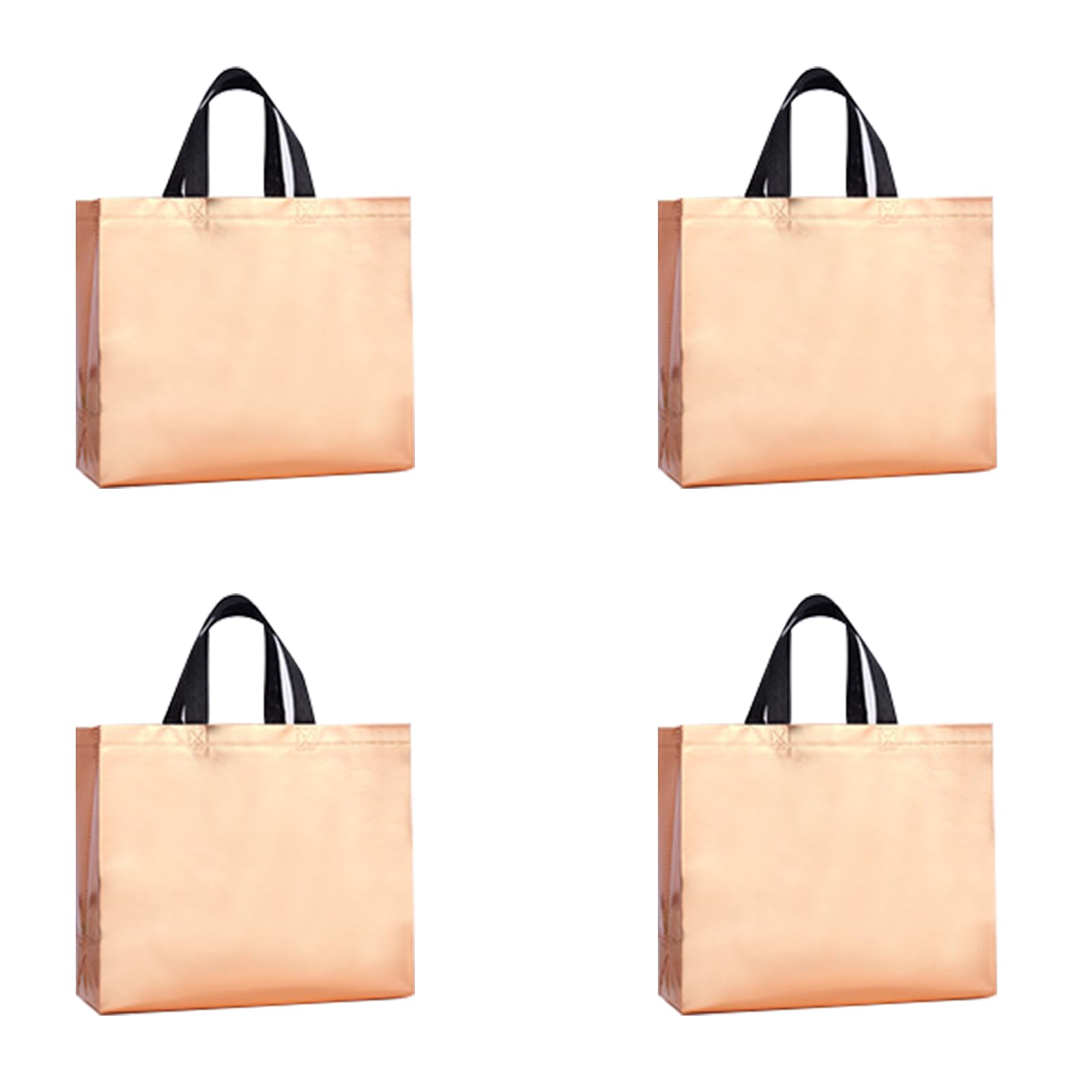 Aoktorkit 4Pcs Rose Gold Gift Bags,Non-Woven Reusable Grocery Shopping Tote Bags-32x12x28cm, 32*28*12cm