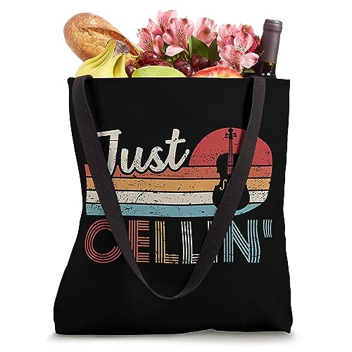Bolso tipo tote para músicos de violonchelo con diseño divertido 'Just Cellin' miniatura 4