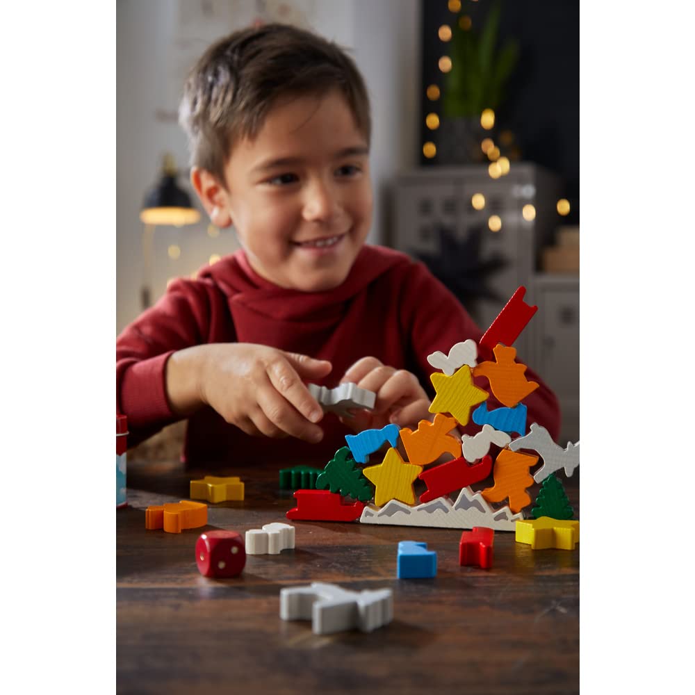 HABA - I miei primi giochi – Piramide di Animali Junior - Gioco da tavolo - Gioco di abilità e impilamento - 2 anni e più - 306070, Colorato