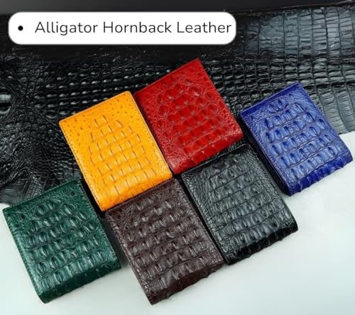 Image of HATA Men Leather Bifold Wallet RFID Blocking Front Pocket Exotic Billfold Handmade Gift For Birthday Wedding Anniversary Father's Day
