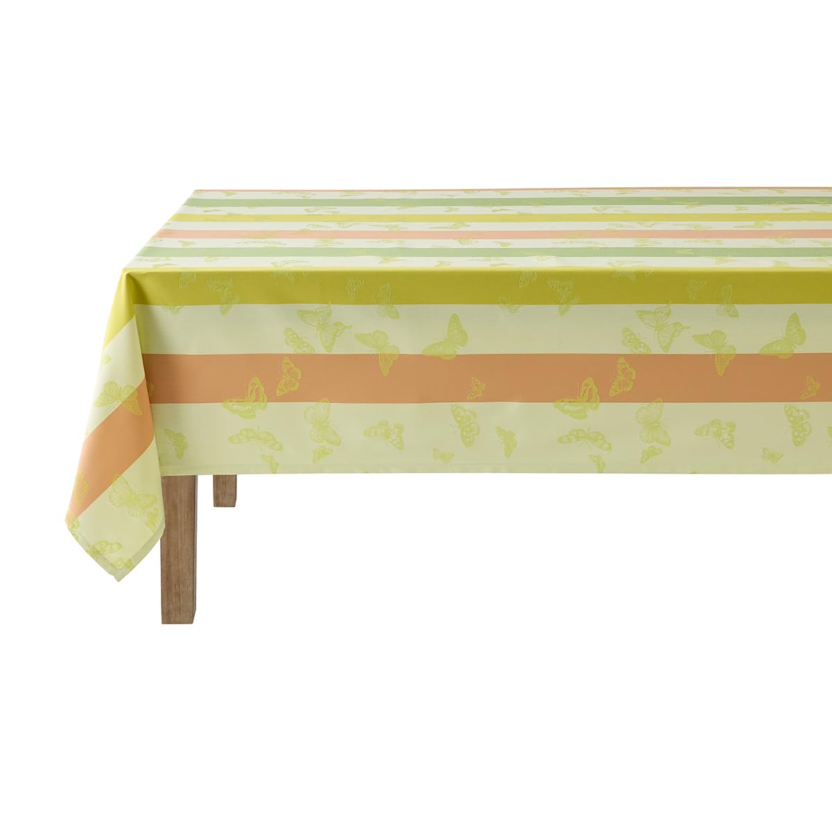 LE JACQUARD FRANÇAIS Beschichtete Tischdecke Bal des Papillons Citrus 175x175 cm Baumwolle