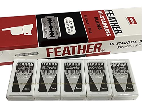 Razor Blades W/ Hi-Stainless Double Edge by Feather