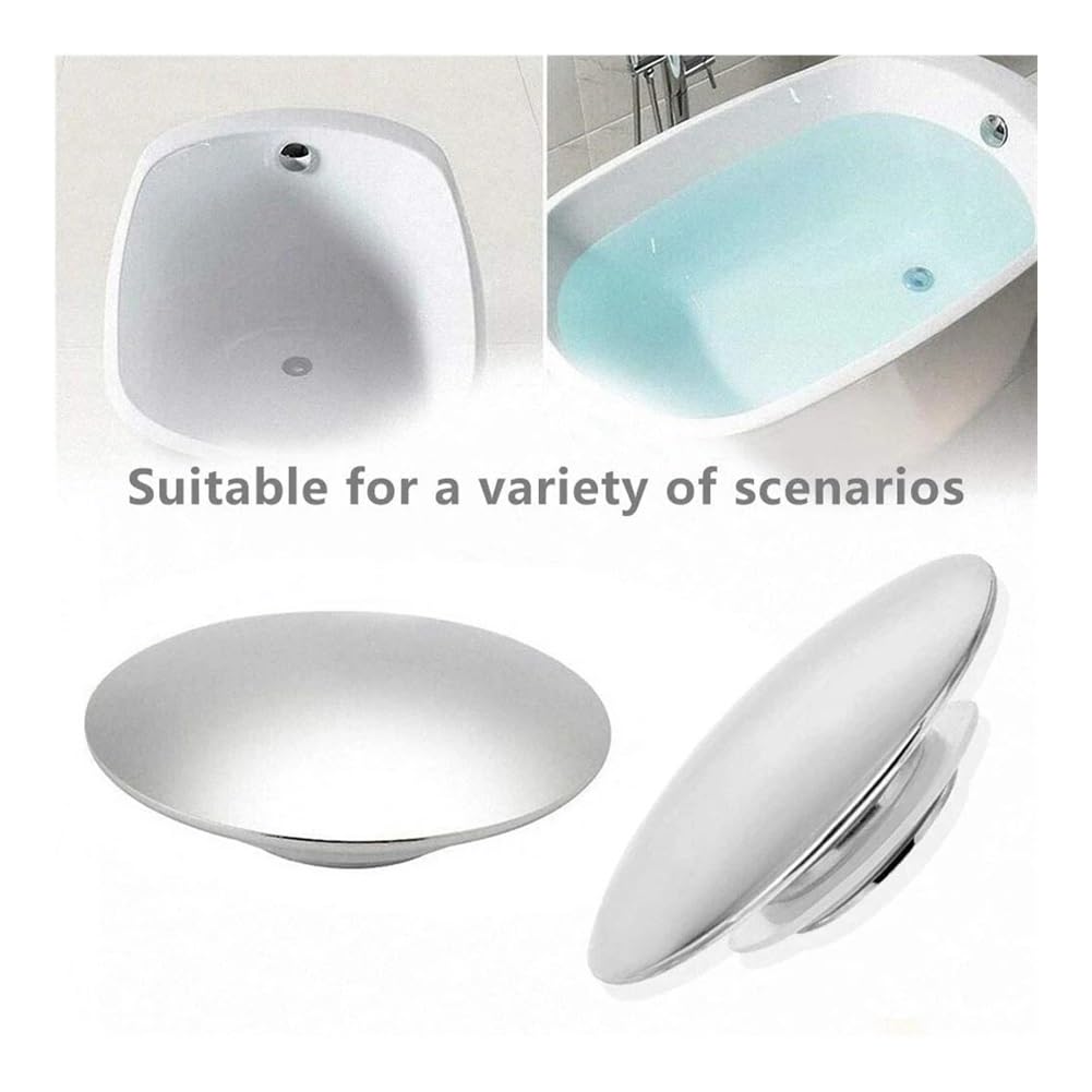 Tappo di scarico per lavabo da 66 mm, tappo a pressione per lavabo da bagno (2 pezzi)