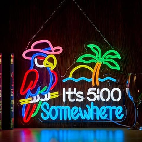 Parrot Its 5 00 O'clock Some Where Neon Sign Cover