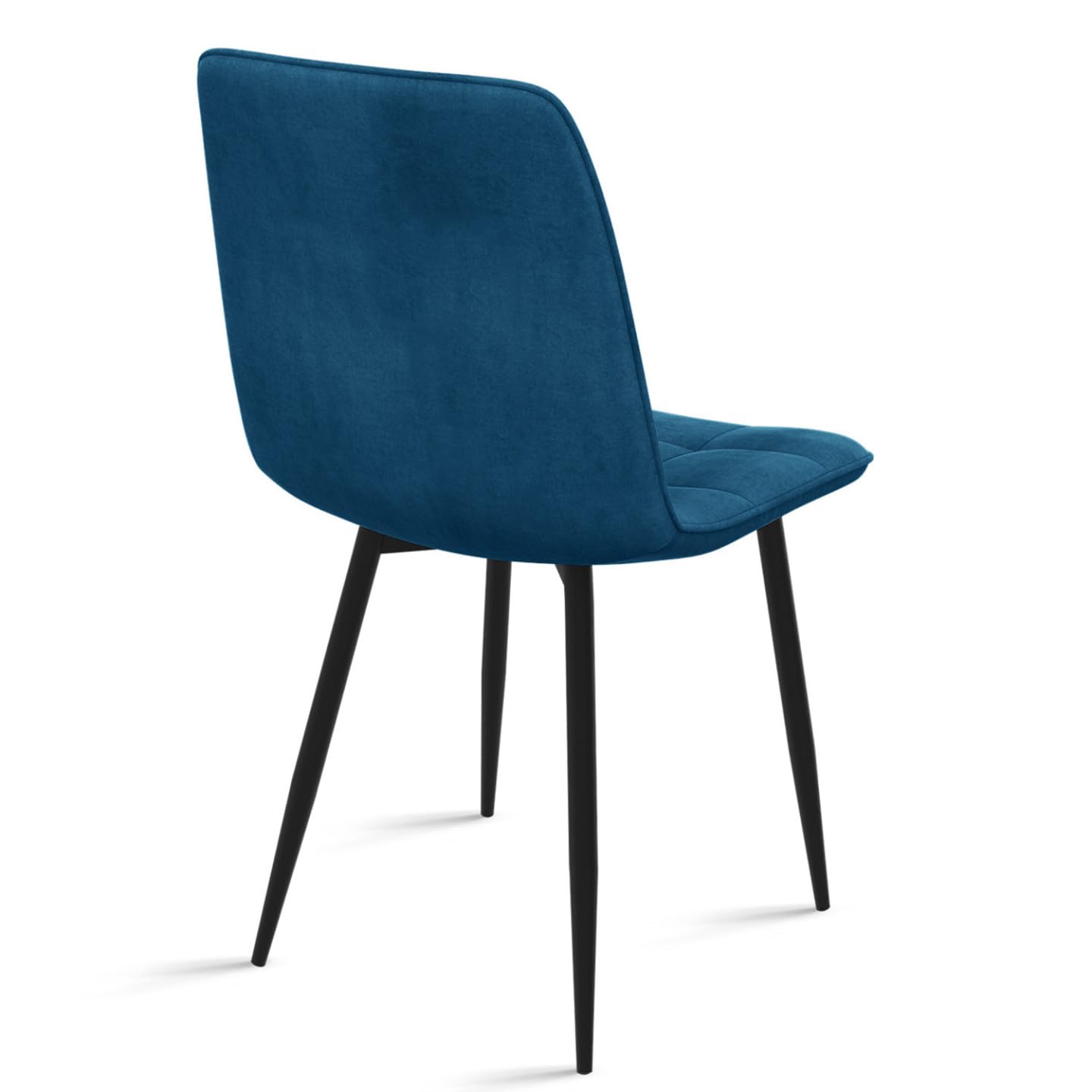 IDMarket - Juego de 4 sillas Mila de terciopelo Mix Color Azul, Gris Claro, Gris Oscuro, Amarillo