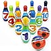 iPlay, iLearn Kids Bowling Toys, Party Favors, Foam Ball Play Set, Indoor Sport Game, 10 Pins, 2 Balls, Early Development Gifts for 1 2 3 4 Year Olds, Children, Toddlers, Boys, Girls (Blue)