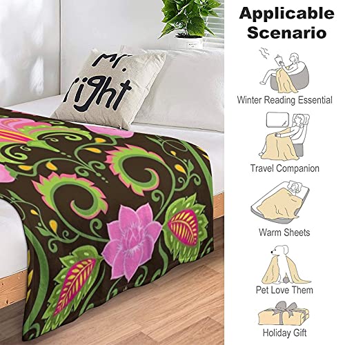Traditional Style Sofa Bedding Luxury Flannel Blanket Seamless Pattern Throw Blanket Comfort Super Soft Print Throw Blanket For Adults Kids Gift Office,70"×80" #TOP4