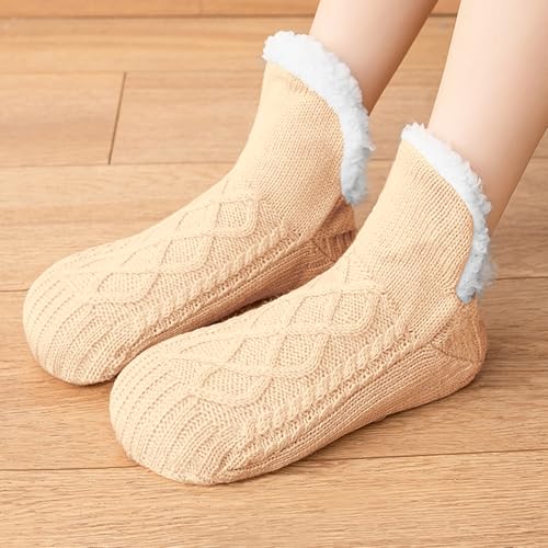 Image of Fluffy Fuzzy Warm Slipper Socks for Women Men Thick Fleece Lined Non-Slip Socks Indoor Floor ChristmasGiftsfor women Winter super Soft Warm Cozy Grip Socks