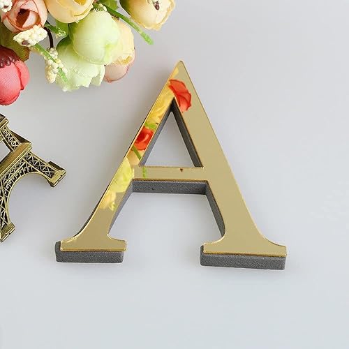 SUMDUINO Letras de espejo acrílico para sala de estar, decoración de letras de pared para sala de estar, calcomanías de pared con espejo 3D,