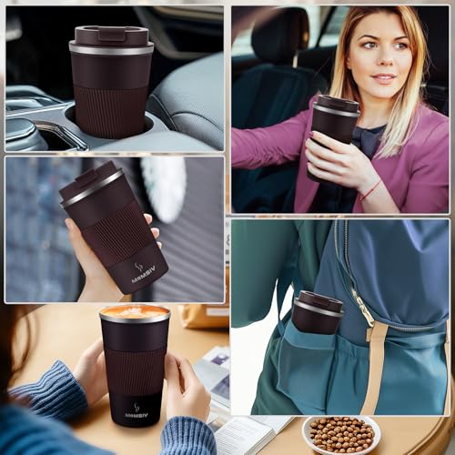Image of MOMSIV 17oz Travel Mug, Insulated Coffee Cup with Leakproof Lid, Vacuum Stainless Steel Double Walled Reusable Tumbler for Hot and Cold Water Coffee and Tea In Travel and Car