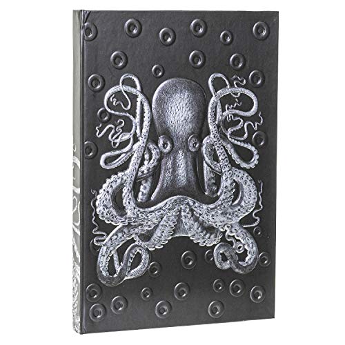 Carnet gothique Kraken de haute qualité au design de créature marine et reflets argentés