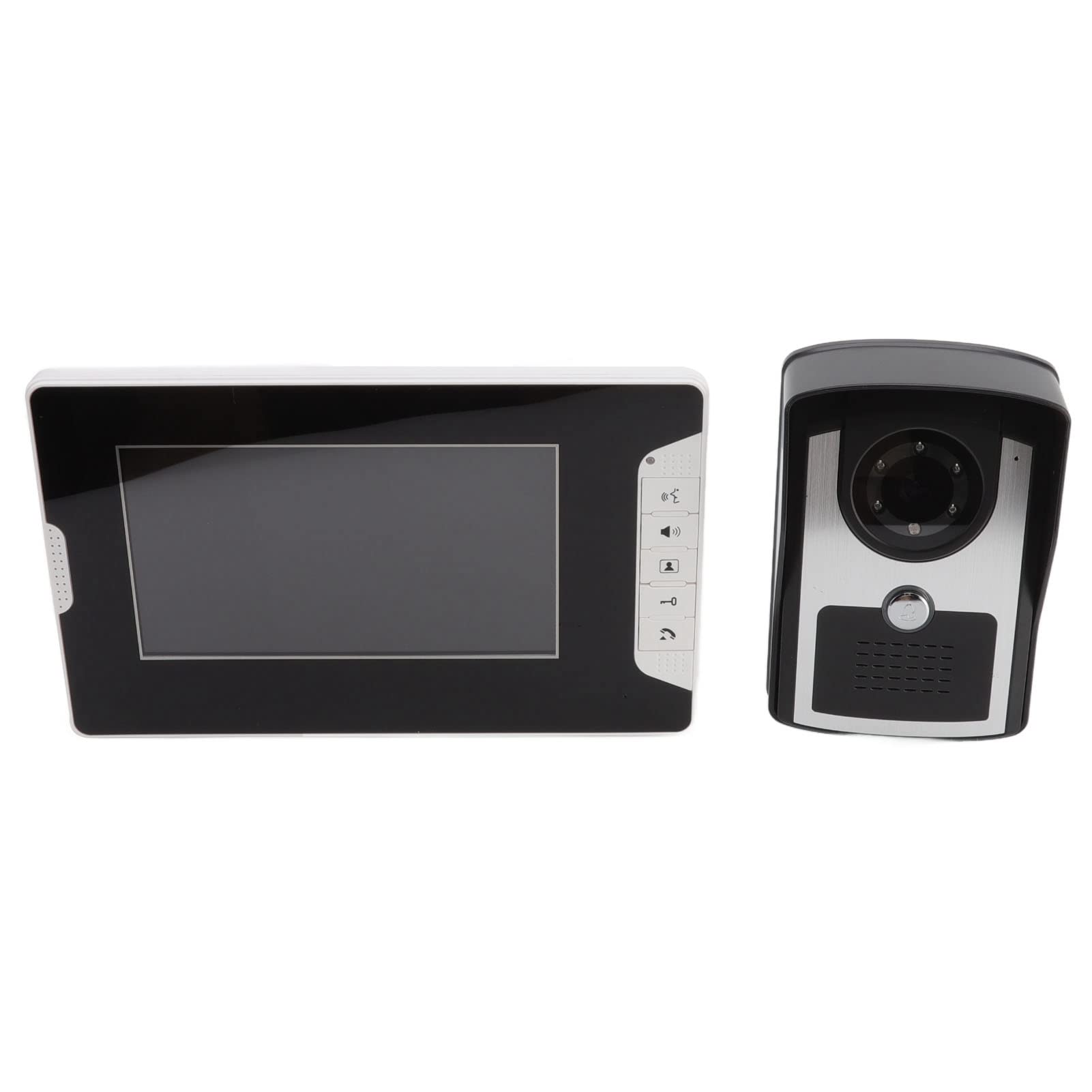 TOPINCN Video-Gegensprechanlage mit Türklingel, 16 Klingel-Infrarotkamera, LCD-Display, Nachtsicht, Freisprechmonitor für Haussicherheit (EU-Stecker)