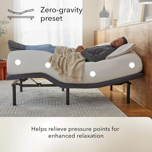 Image of Serta baselogic Level 3.5 Full Adjustable Bed Frame Base - Head, Back & Foot Adjustability, Wireless Remote, Zero-Gravity and Memory Presets, Single Massage Setting, and USB A&C Charging Ports