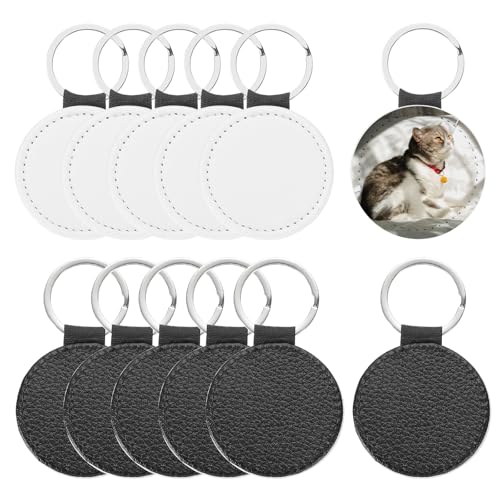 Porte-clés rond sublimation en cuir synthétique pour créer des cadeaux