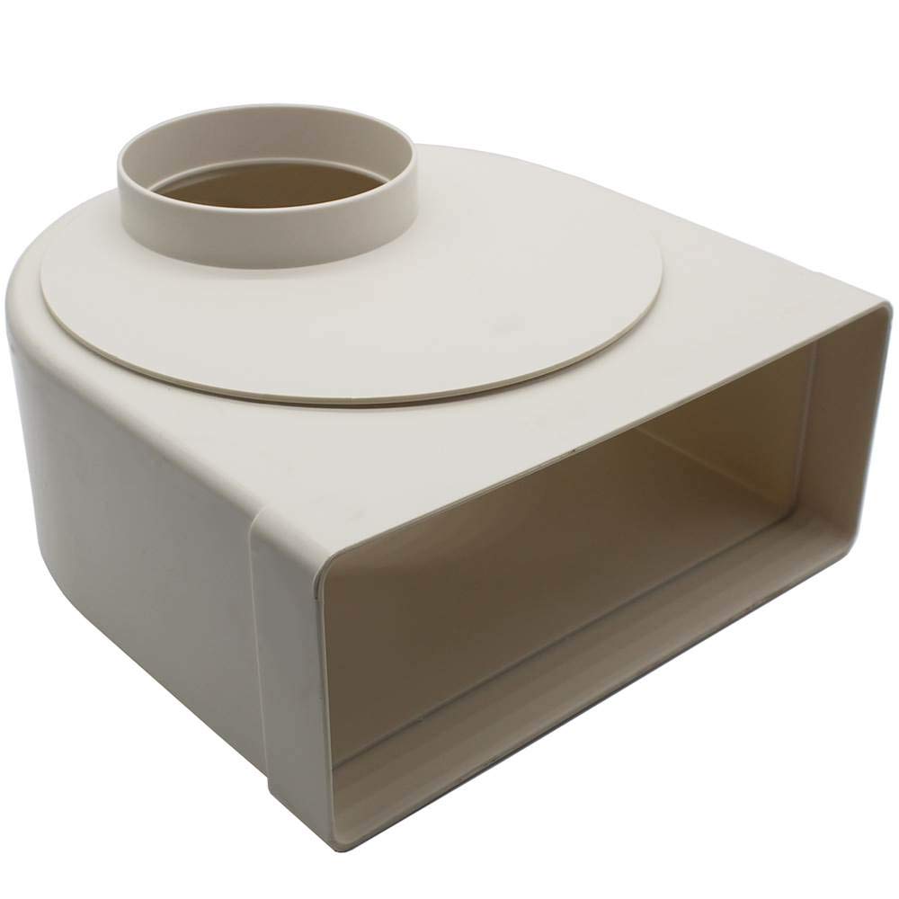 Kair Elbow Bend Adaptor 220Mm X 90Mm To 100Mm - 4 Inch Rectangular To Round 90 Degree Bend Adapter For Converting To Different Size Plastic Ducting Systems