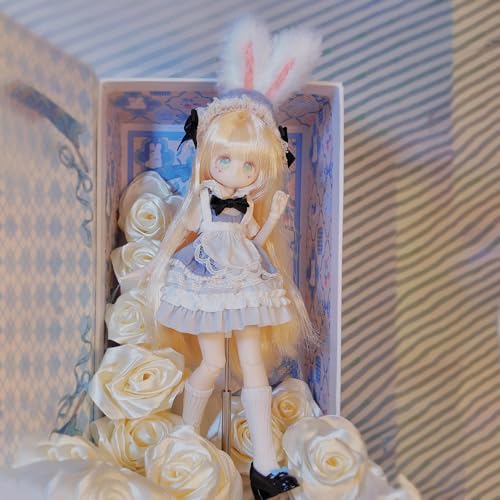 Muñeca BJD 24 cm con vestido y accesorios miniatura 3
