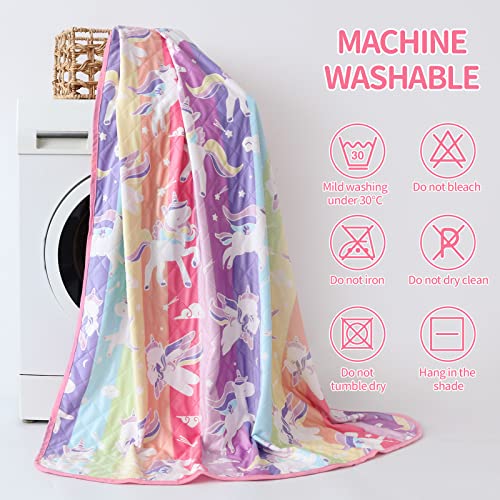 Cooling Blankets For Hot Sleepers, Glow In The Dark Blanket Unicorns Gifts For Girls, Q-Max >0.4 Cool Blanket 3 4 5 6 7 8 9 10 Year Old Girl Gifts, Girls Toys Age 6-8, Gifts For Birthday, 50"X60" #TOP6