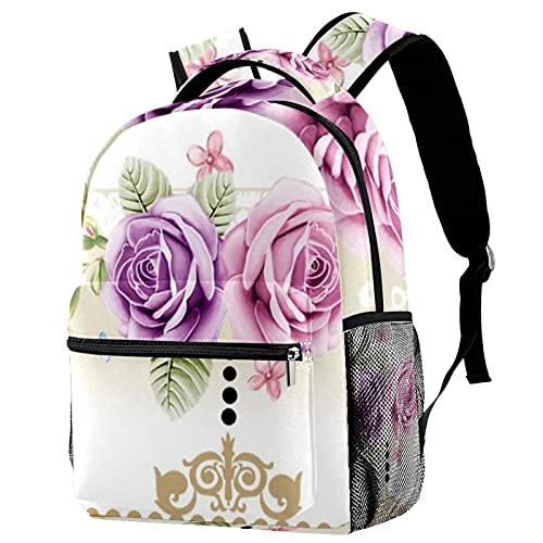 Sac à dos d'école multicolore à motif fleurs pour filles et garçons