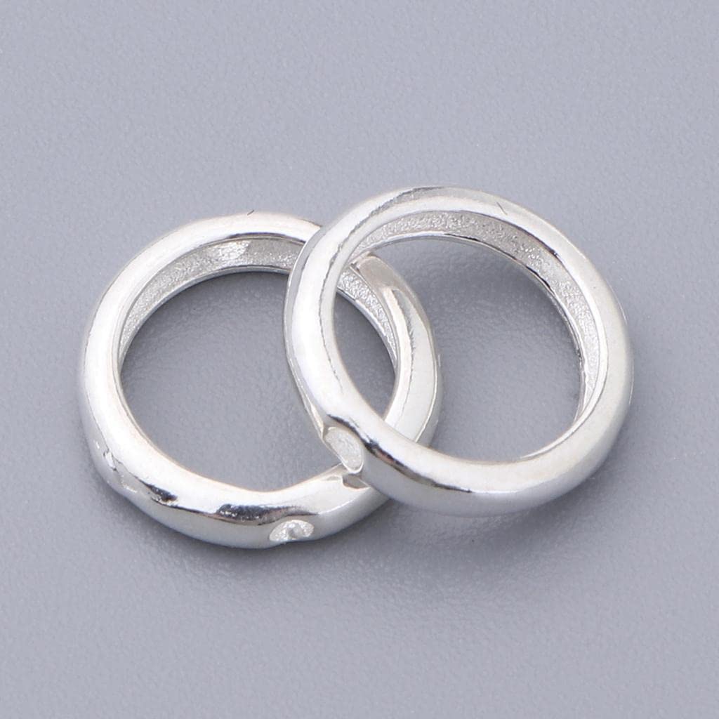 2 Pieces 925 Sterling Silver Round Frame Bead Fine Jewelry Findings DIY S | Beads | Beads & Jewelry Making | Crafts
