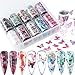 Produktbild Dantazz Nagelsticker,10 Roll Romantic Nail Folie Transfer Aufkleber Schmetterling Nail Art Decal Verschiedene Stile (Multicolor, 10 Roll)