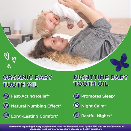 Image of Wellements Organic Baby Tooth Oil for 4 Months+(0.5 Fl Oz) -Day & Night Soothing Teething Relief Oil* for Babies - Gently Helps Soothe Tiny Gums*, Calms Teething Discomfort & Supports Bedtime Comfort