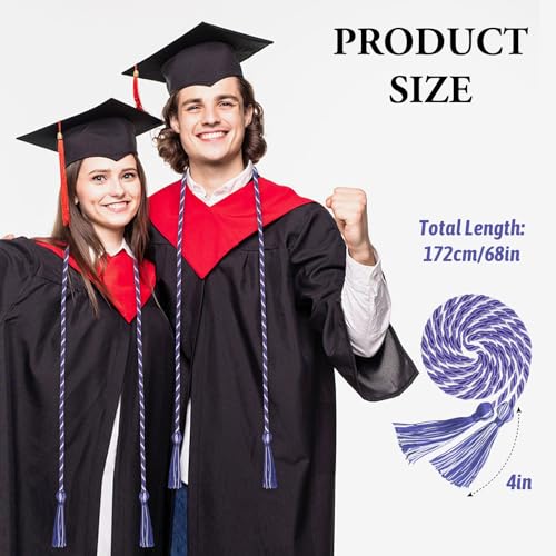 Image of ONUPGO Graduation Cord, Graduation Honor Cords Rayon Braided Tassel Cord for 2026, 68 inch Polyester Yarn Long Robe Honor Rope for Graduation Students, Bachelor Gown