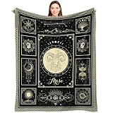 LSEOMIO Aries Gifts for Women/Men, Aries Zodiac Horoscope Constellations Astrology March April Birthday Decorations Gifts Throw Blanket 60"X50"