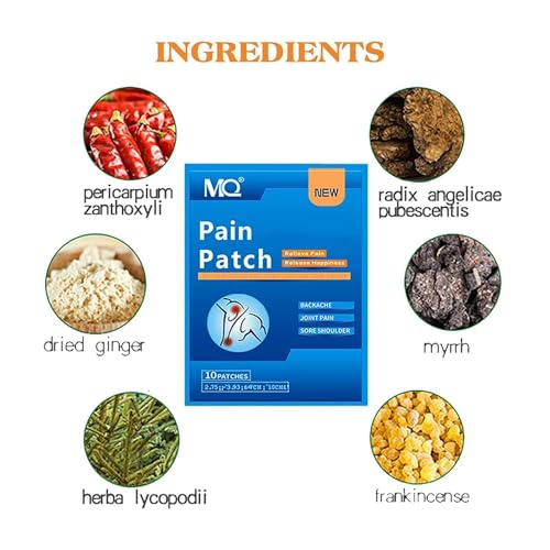MQ Pain Patches, 60 Count Herbal Heat Patches for Back, Knee Pain Patches Warming Herbal Plaster, Pain Patches for Back Knee Neck Shoulder Pain