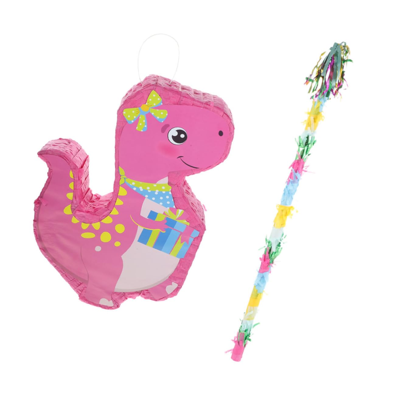 Cabilock Juguetes de Piñata Piñata de Dinosaurio de Papel Colgante para Cumpleaños con Varilla de Borla para Fiesta