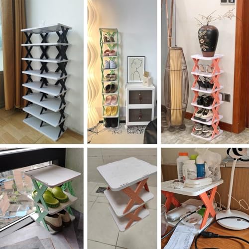 Étagère chaussures verticale 9 niveaux autoportante et compacte - 8