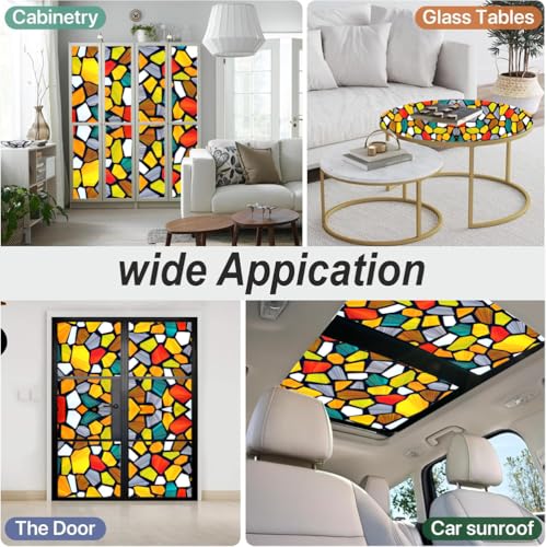 Privacy Vinyl Frosted Window Film Glass Sticker Self-Adhesive Film Tint Wallpaper Opaque Sheet for Glass Privacy Cover Window, Door, Office, Home.| Anti-UV. (16x36 Inch, Shinny Stones) - Image 5