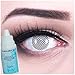 Produktbild Farbige Weisse weiße weisses Gitter Crazy Fun Kontaktlinsen Crazy Contact Lenses White Screen perfekt zu Fasching, Karneval und Halloween 1 Paar. Mit gratis Linsenbehälter + 60ml Pflegemittel