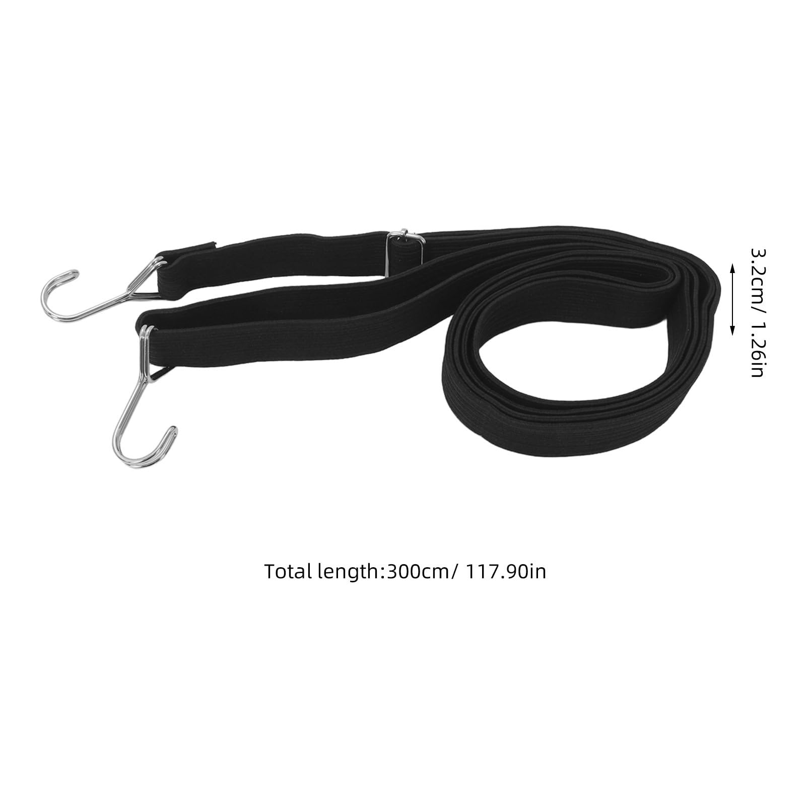 Lot de 4 Longs Cordons élastiques avec Crochet - Cordes élastiques réglables - Sangles d'arrimage Robustes pour tentes de Camping, Porte-Bagages et sécurisation du Chargement