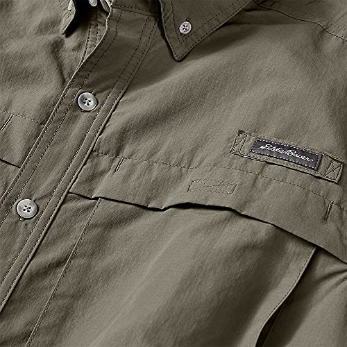 Eddie Bauer Short Sleeve Ripstop Guide Shirt Light Gray