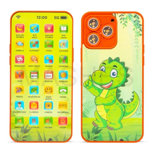 Image of Educational Phone Toy for 2-12 Years Kids Rechargeable 24 Modes Talking Baby Smart Phone Mobile Toy for Boys Girls Christmas Gift Birthday Surprise