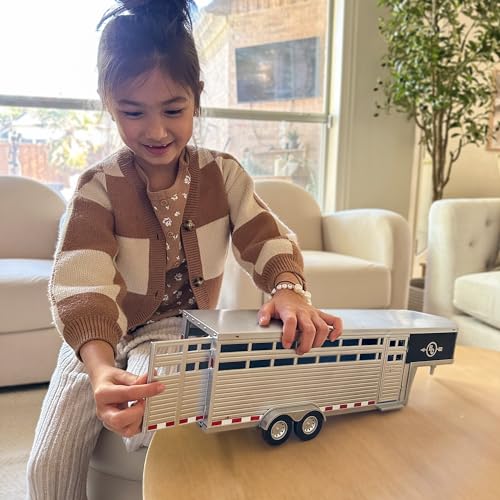 Big Country Toys - Sundowner Horse Trailer with Gooseneck Trailer Hitch for Farm Toys & Toy Trucks…