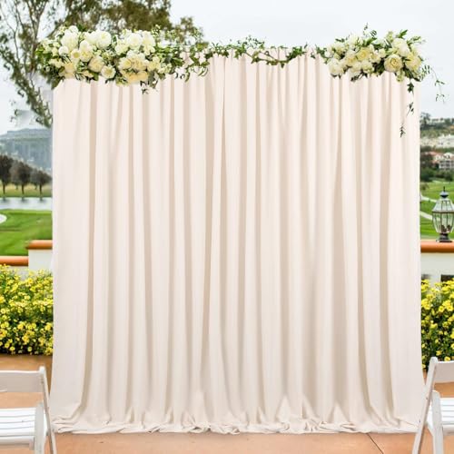 Champagne Backdrop Curtains Birthday Decorations - 4 Pcs 5ft x 8ft Champagne Polyester Photo Photography Party Backdrops by MoKoHouse - Used condition - US$18.73