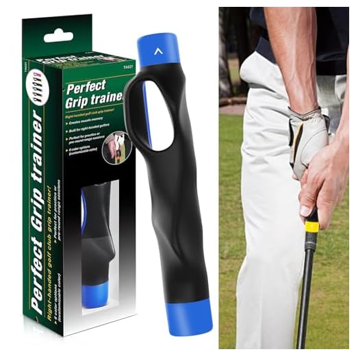 Golf Swing Training Aid, Right-Handed Attachment Accessory, Hand Placement & Muscle Memory Trainer for Improved grip Swing, Practice Trainer for Beginners (Blue)