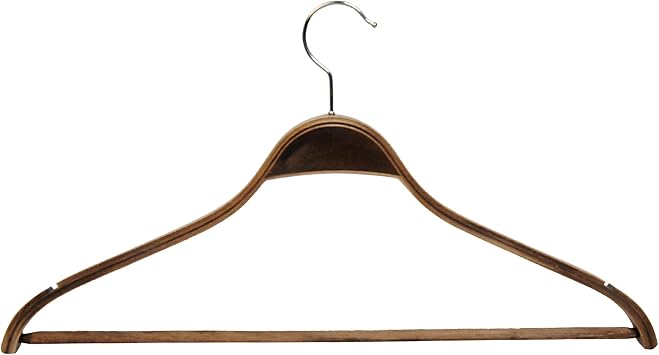 Nyn Wooden Strap Bar Shirt Trouser Strap Walnut Color 6 Pieces